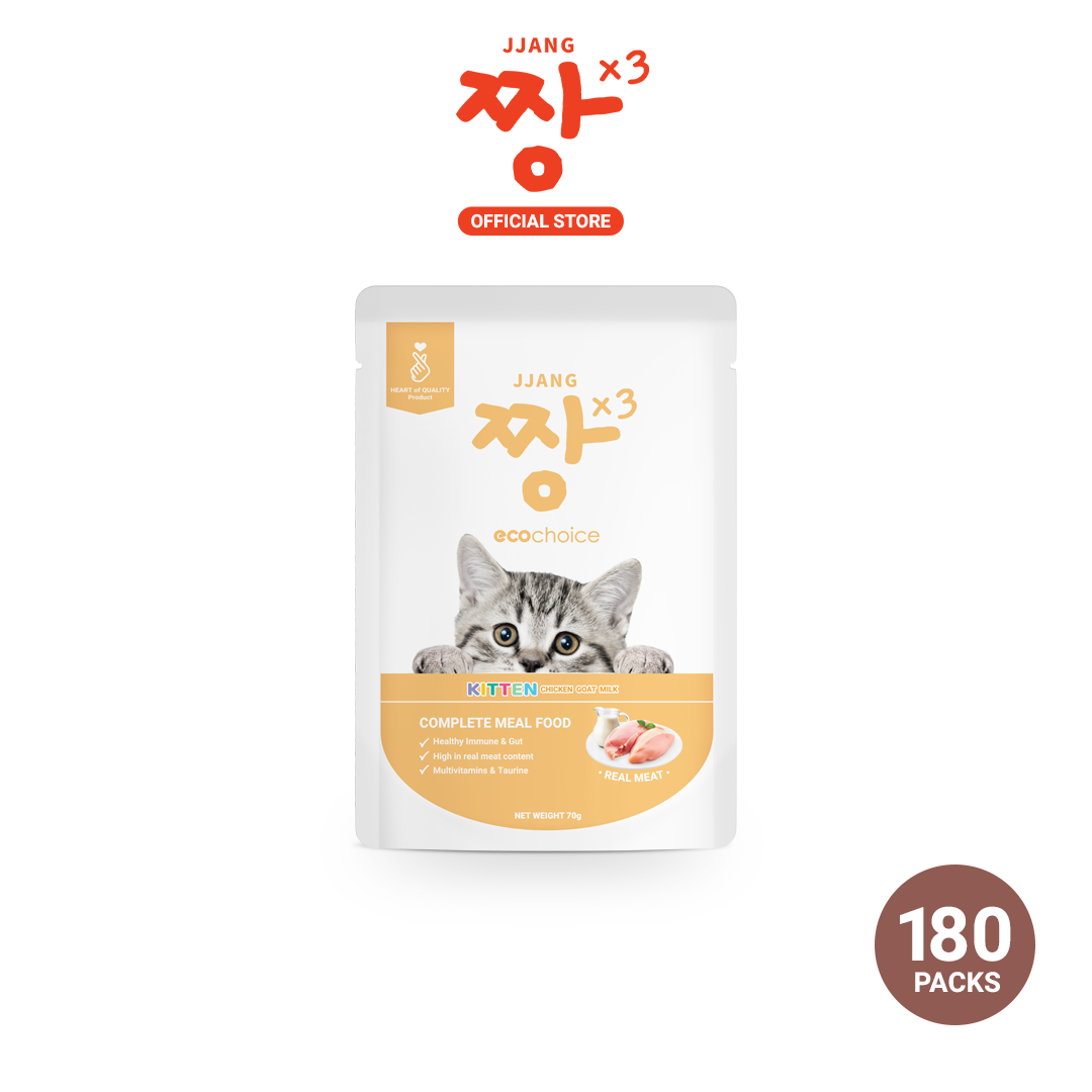 JJANGX3 Eco-choice Pouch Cat Food Real Meat Fish Makanan Kucing 70g (70g x 180pcs)