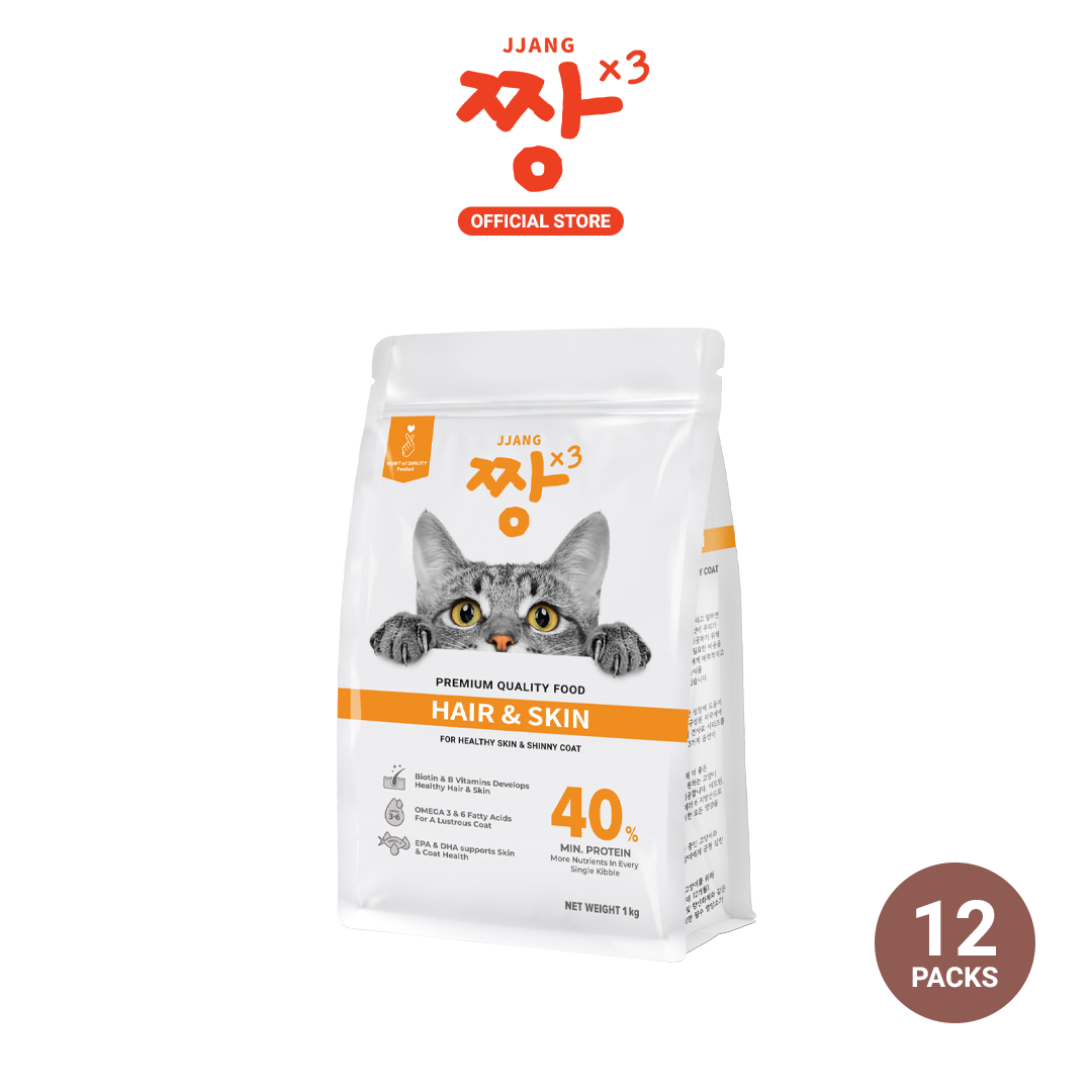 JJANGX3 Premium Cat Dry Food 40% Protein (Hair & Skin, Kitten & Mother Baby) (1kg x 12 packs)