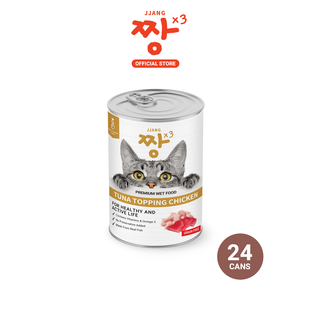 JJANGX3 Premium Cat Can Wet Food 400g x 24 canned