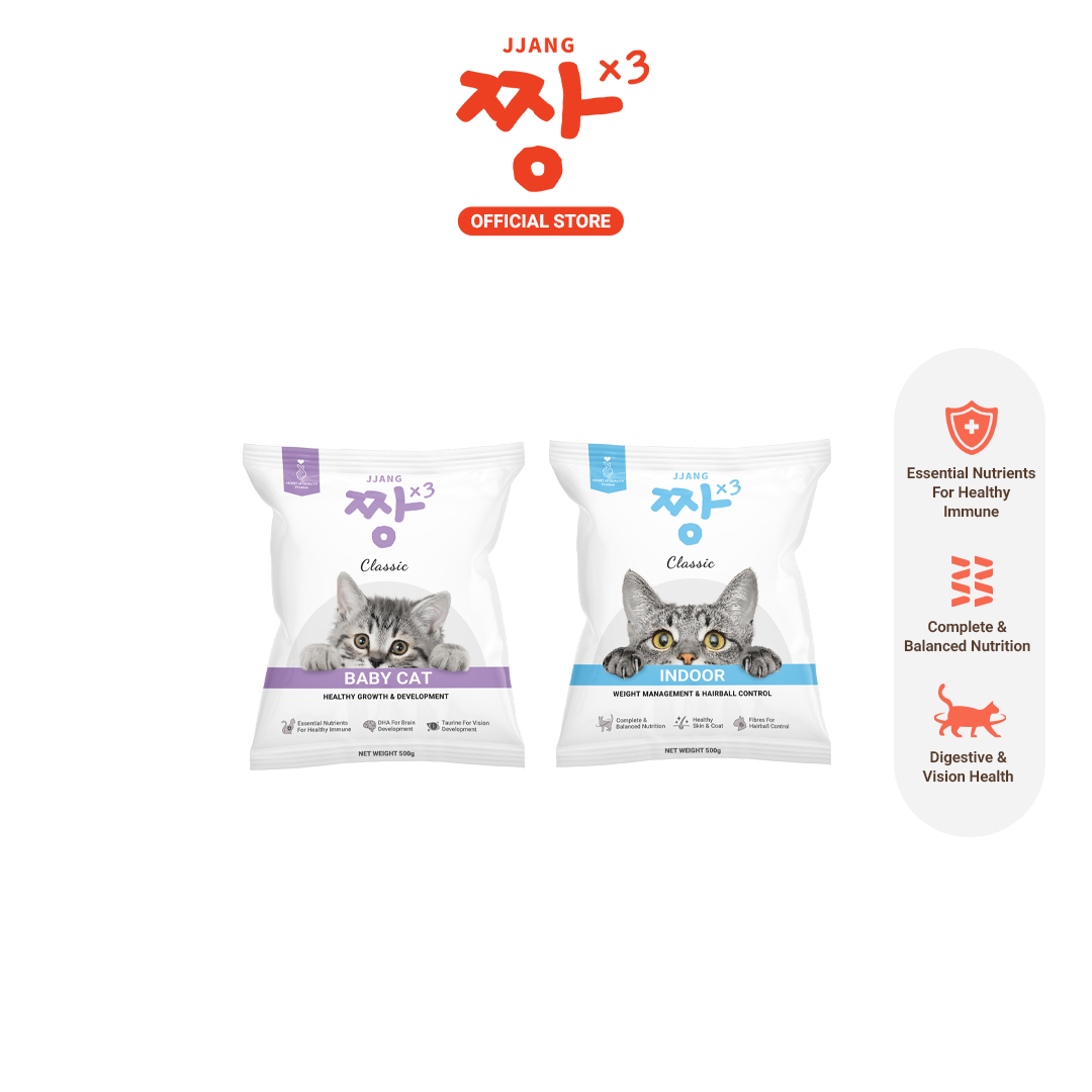 JJANGX3 Classic Cat Dry Food 30% Protein (Baby cat, Indoor cat) (500g x 1 pack)