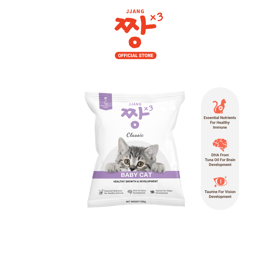 JJANGX3 Classic Cat Dry Food 30% Protein (Baby cat, Indoor cat) (500g x 1 pack)