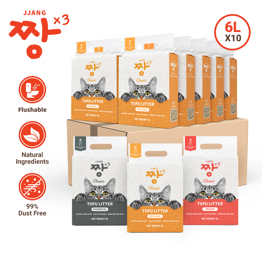 JJANGX3 Classic Tofu Litter (6L/1.6kg x 10 Pack)