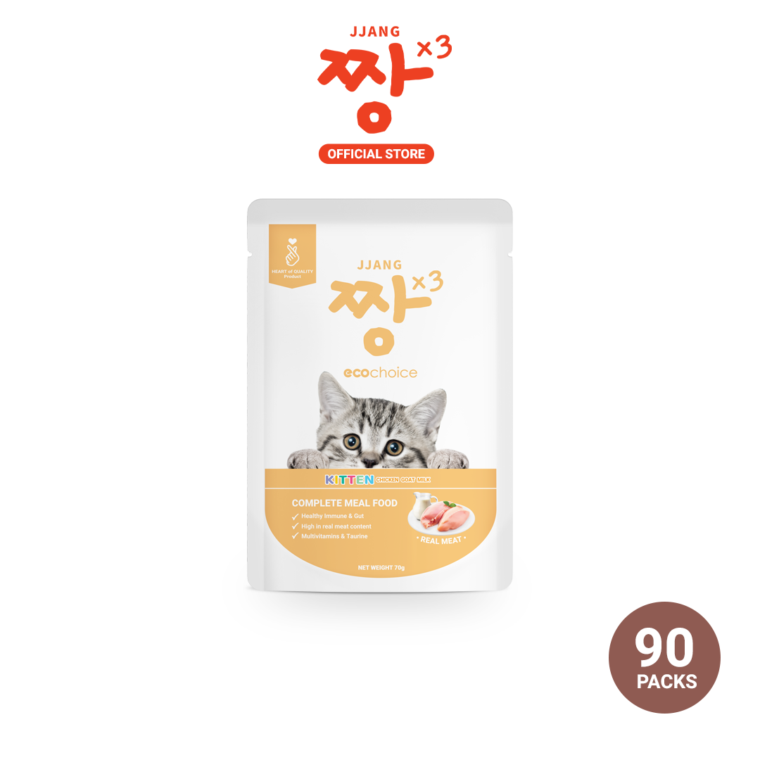 JJANGX3 Eco-choice Pouch Cat Food Real Meat Fish Makanan Kucing 70g (70g x 90pcs)