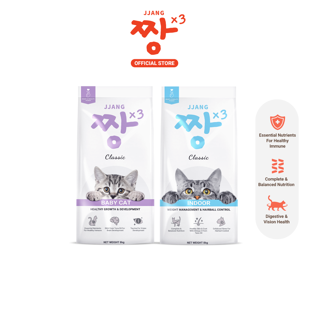 JJANGX3 Classic Cat Dry Food 30% Protein (Baby cat, Indoor cat) (8kg x 1 pack)