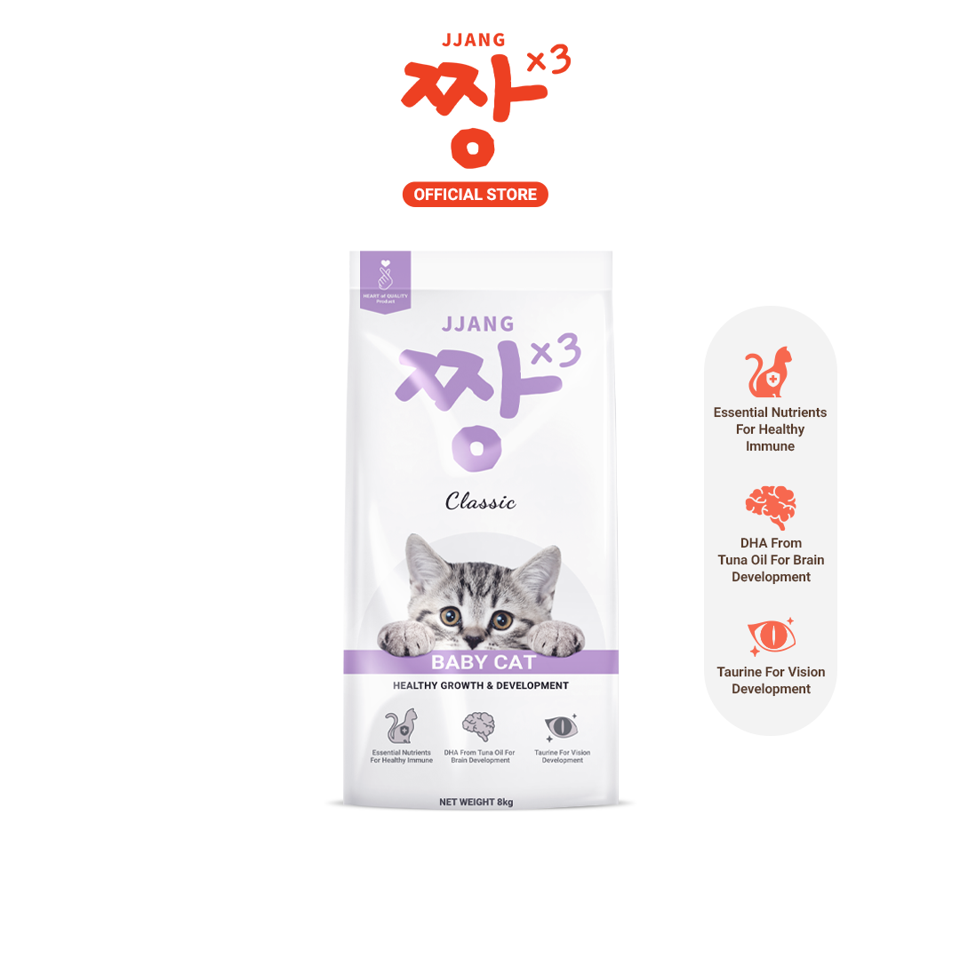 JJANGX3 Classic Cat Dry Food 30% Protein (Baby cat, Indoor cat) (8kg x 1 pack)